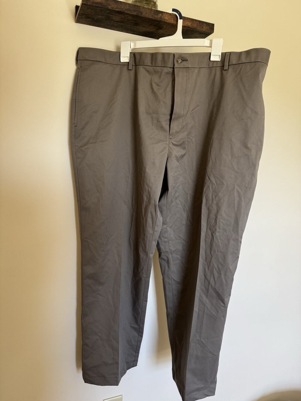 NWT Paul Fredrick Men's Dress Pants Size 46 Gray Flat Front Luxury Slacks